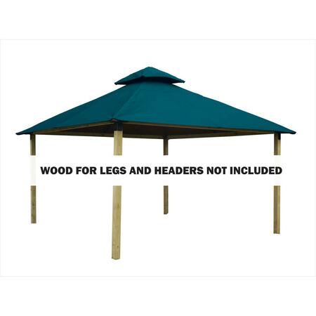 SUPERHEROSTUFF 12 sq. ft. Gazebo Roof Framing & Mounting Kit with Oz Green Outdura Canopy PA3740719